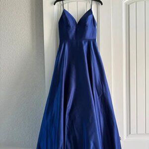 blue ball gown